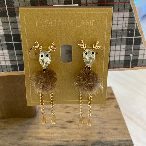 NWT INC Crystal Reindeer earrings🎄 - Picture 4 of 8